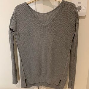 Gray knit v-neck lululemon sweater